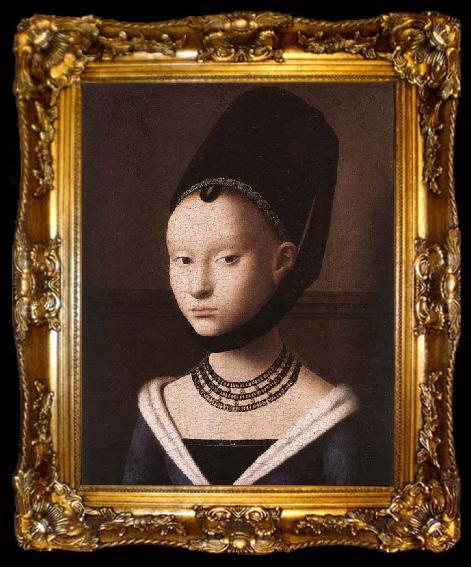 framed  CHRISTUS, Petrus Portrait of a Young Girl after, ta009-2